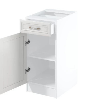Dolní skříňka se šuplíkem SILVARA - šířka 40 cm, borovice andersen / bílá, levé provedení