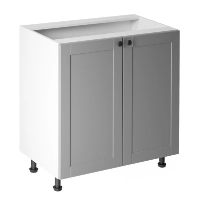 Dolní dvoudveřová skříňka LUMEA - šířka 80 cm, šedá / bílá