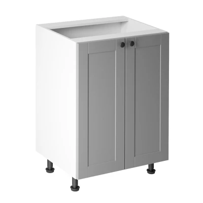 Dolní dvoudveřová skříňka LUMEA - šířka 60 cm, šedá / bílá