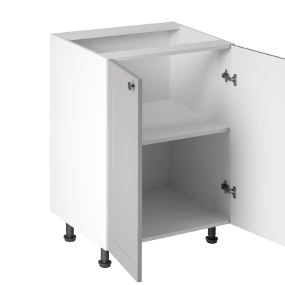 Dolní dvoudveřová skříňka LUMEA - šířka 60 cm, šedá / bílá