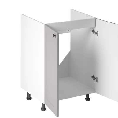 Dvoudveřová dřezová skříňka LUMEA - šířka 60 cm, šedá / bílá