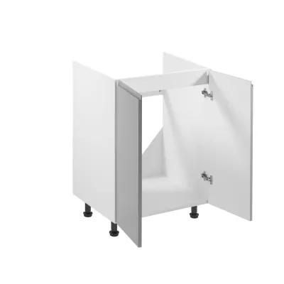 Dvoudveřová dřezová skříňka ARBOR - šířka 60 cm, lesklá šedá / bílá