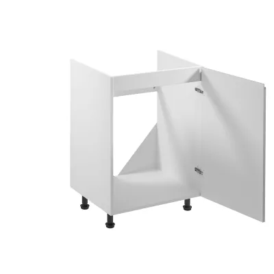 Dolní dřezová skříňka ARBOR - šířka 60 cm, lesklá šedá / bílá, pravé provedení