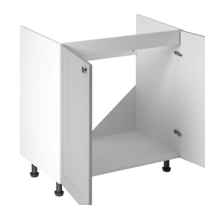 Dvoudveřová dřezová skříňka LUMEA - šířka 80 cm, šedá / bílá