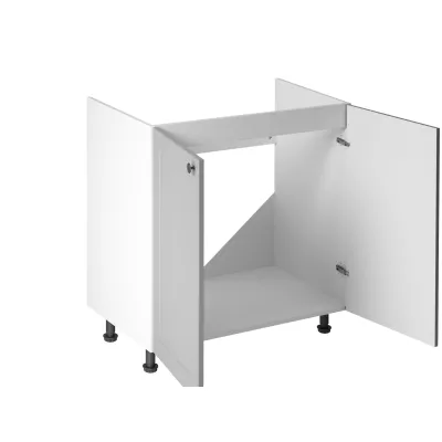 Dvoudveřová dřezová skříňka LUMEA - šířka 80 cm, šedá / bílá