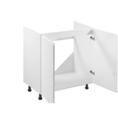 Dvoudveřová dřezová skříňka ARBOR - šířka 80 cm, lesklá bílá / bílá