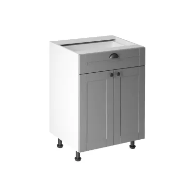Dolní skříňka se šuplíkem LUMEA - šířka 60 cm, šedá / bílá