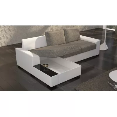 Rohová rozkládací sedací souprava ALESSIA - tmavě béžová / tmavě hnědá, levý roh