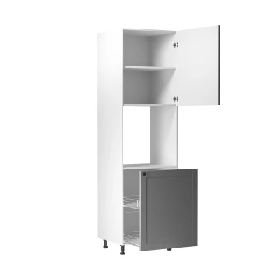 Kuchyňská skříň na vestavnou troubu LUMEA - šířka 60 cm, šedá / bílá