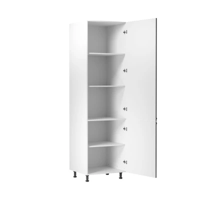 Vysoká kuchyňská policová skříň LUMEA - šířka 60 cm, šedá / bílá