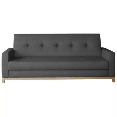 Třímístná pohovka s úložným prostorem ZIVENA - tmavě šedá / buk