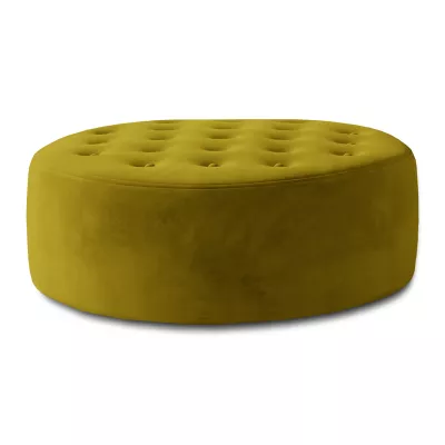 Kulatý taburet ZAYN - hořčicový