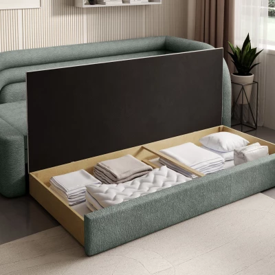 Rozkládací válenda 86x199 SLUROX - zelená, pravá