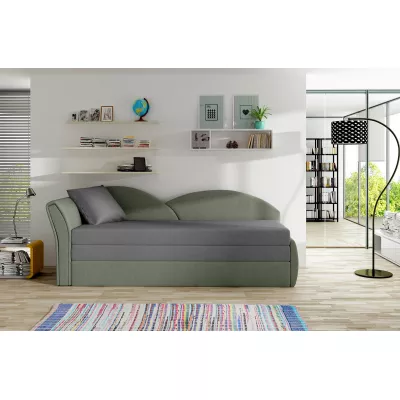 Rozkládací válenda s úložným prostorem 80x180 RESTARA - šedá / zelená, levá