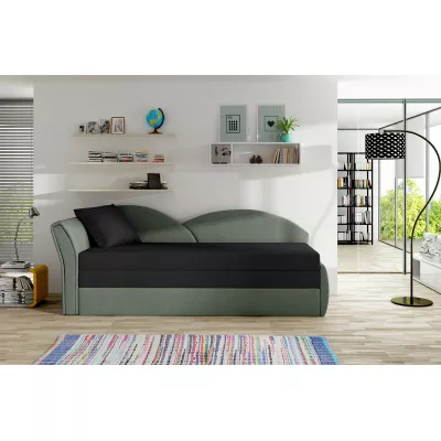 Rozkládací válenda s úložným prostorem 80x180 RESTARA - černá / šedá, levá