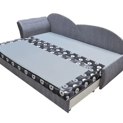 Rozkládací válenda s úložným prostorem 80x180 RESTARA - černá / šedá, levá