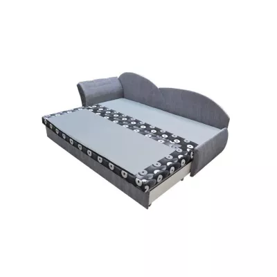 Rozkládací válenda s úložným prostorem 80x180 RESTARA - černá / světle šedá, levá