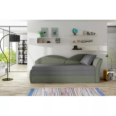 Rozkládací válenda s úložným prostorem 80x180 RESTARA - šedá / zelená, pravá