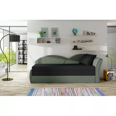 Rozkládací válenda s úložným prostorem 80x180 RESTARA - černá / šedá, pravá