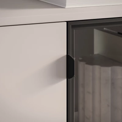 Komoda s prosklenými dvířky CALLISTA - kašmír