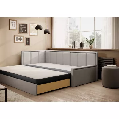 Rozkládací válenda s úložným prostorem 75x200 SLORA - tmavě šedá / světle šedá, levé provedení