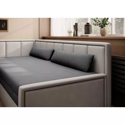 Rozkládací válenda s úložným prostorem 75x200 SLORA - tmavě šedá / světle šedá, levé provedení