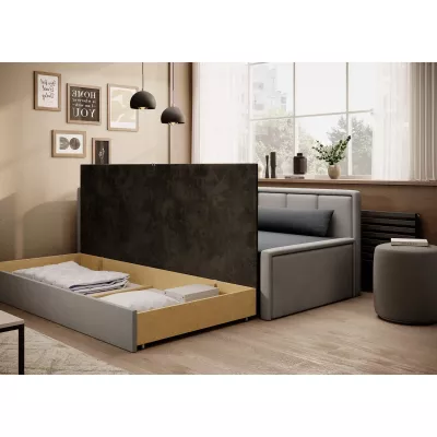 Rozkládací válenda s úložným prostorem 75x200 SLORA - tmavě šedá / světle šedá, levé provedení