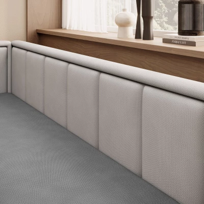 Rozkládací válenda s úložným prostorem 75x200 SLORA - tmavě šedá / světle šedá, levé provedení