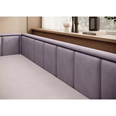 Rozkládací válenda s úložným prostorem 75x200 SLORA - růžová / světle fialová, levé provedení