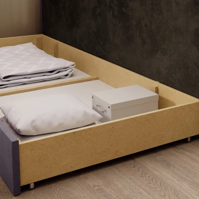 Rozkládací válenda s úložným prostorem 75x200 SLORA - růžová / světle fialová, levé provedení
