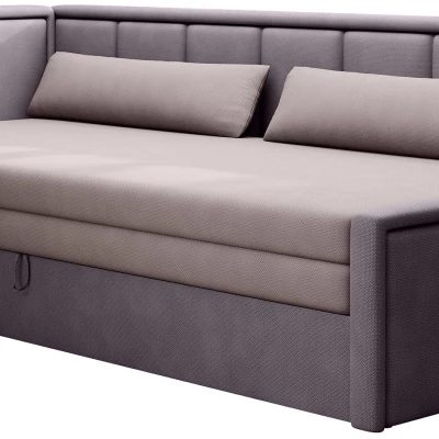 Rozkládací válenda s úložným prostorem 75x200 SLORA - růžová / světle fialová, levé provedení