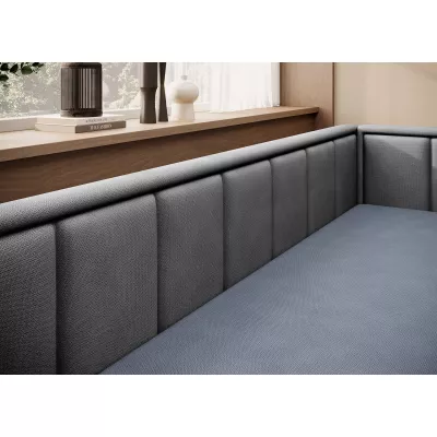 Rozkládací válenda s úložným prostorem 75x200 SLORA - modrá / šedá, pravé provedení