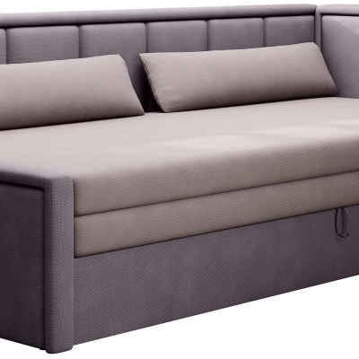 Rozkládací válenda s úložným prostorem 75x200 SLORA - růžová / světle fialová, pravé provedení