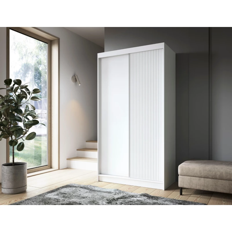 Šatní skříň s posuvnými dveřmi 120 cm SELIORA - bílá