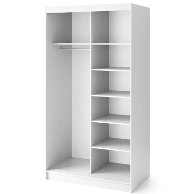 Šatní skříň s posuvnými dveřmi 120 cm SELIORA - bílá