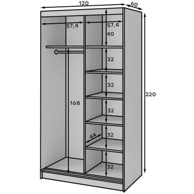 Zrcadlová skříň s posuvnými dveřmi 120 cm SELIORA - bílá