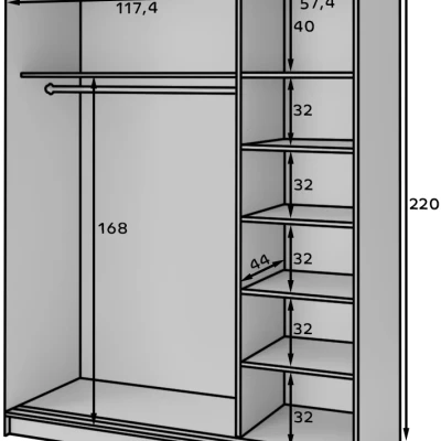 Zrcadlová skříň s posuvnými dveřmi 180 cm SELIORA - bílá
