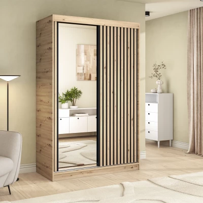 Šatní skříň s posuvnými dveřmi 120 cm ZORIANA - dub artisan