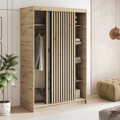 Šatní skříň s posuvnými dveřmi 120 cm ZORIANA - dub artisan