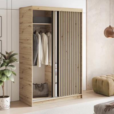 Šatní skříň s posuvnými dveřmi 120 cm ZORIANA - dub artisan