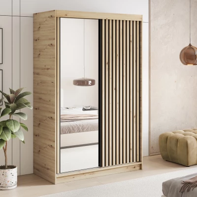 Šatní skříň s posuvnými dveřmi 120 cm ZORIANA - dub artisan