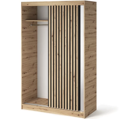 Šatní skříň s posuvnými dveřmi 120 cm ZORIANA - dub artisan