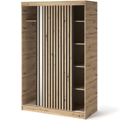 Šatní skříň s posuvnými dveřmi 120 cm ZORIANA - dub artisan