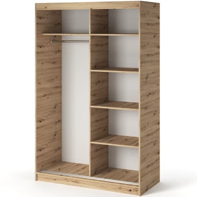Šatní skříň s posuvnými dveřmi 120 cm ZORIANA - dub artisan