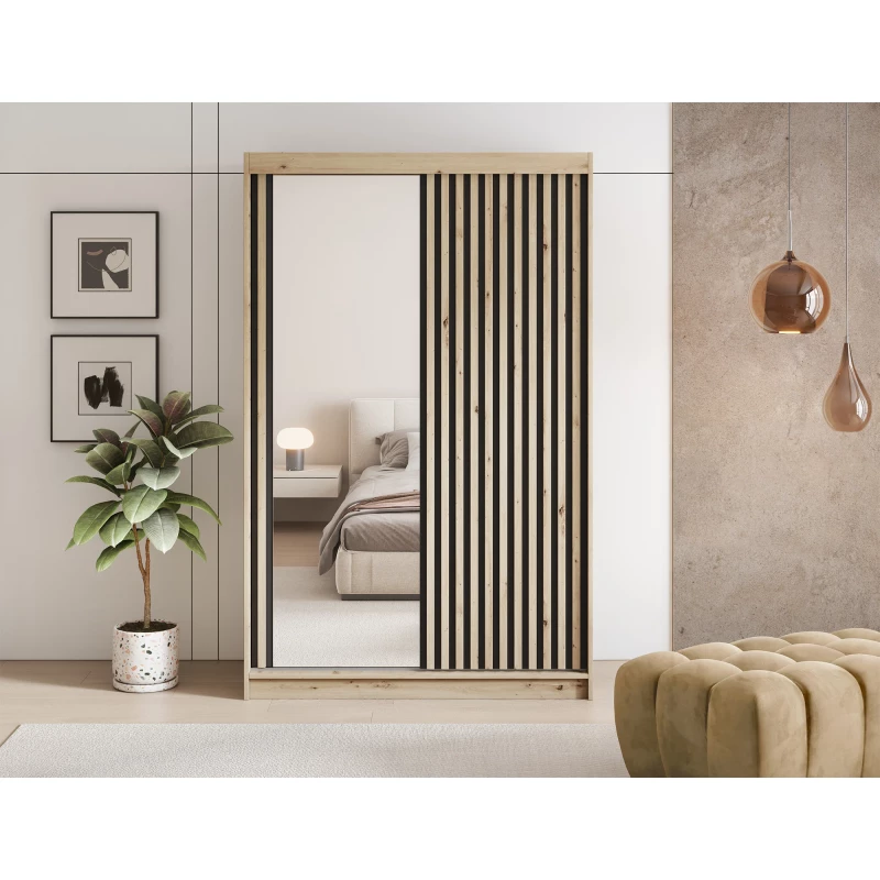 Šatní skříň s posuvnými dveřmi 120 cm ZORIANA - dub artisan