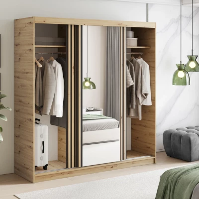 Šatní skříň s posuvnými dveřmi 180 cm ZORIANA - dub artisan