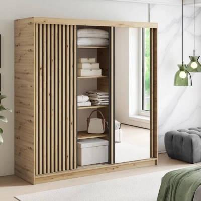Šatní skříň s posuvnými dveřmi 180 cm ZORIANA - dub artisan
