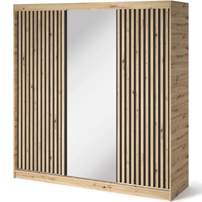 Šatní skříň s posuvnými dveřmi 180 cm ZORIANA - dub artisan
