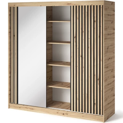 Šatní skříň s posuvnými dveřmi 180 cm ZORIANA - dub artisan