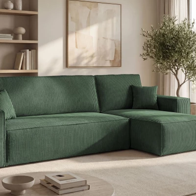 Rozkládací sedací souprava KAROLA MINI - khaki, pravý roh